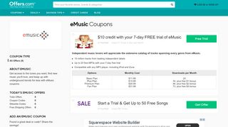 
                            6. eMusic Coupons & Promo Codes 2019 - Offers.com