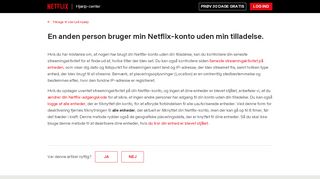 
                            9. En anden person bruger min Netflix-konto uden min tilladelse.