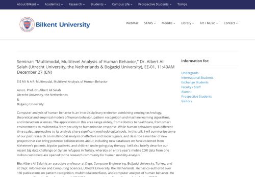 
                            12. EN / Bilkent University – Seminar: “Multimodal, Multilevel Analysis of ...