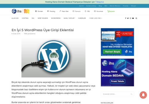 
                            3. En İyi 5 WordPress Üye Girişi Eklentisi - IHS Blog