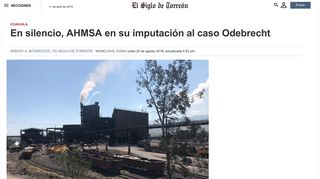 
                            6. En silencio, AHMSA en su imputación al caso Odebrecht, Siglo Torreón