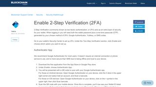 
                            13. Enable 2-Step Verification (2FA) – Blockchain Support Center