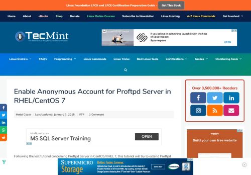 
                            6. Enable Anonymous Account for Proftpd Server in RHEL/CentOS 7