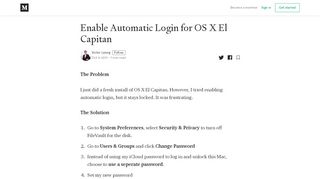 
                            6. Enable Automatic Login for OS X El Capitan – Victor Leung – Medium