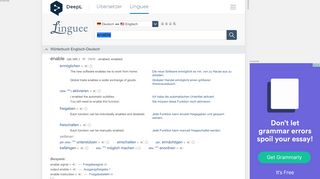 
                            8. enable - Deutsch-Übersetzung – Linguee Wörterbuch