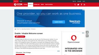 
                            11. Enable / disable Welcome screen - Ccm.net