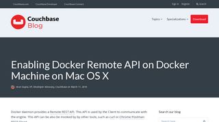 
                            12. Enable Docker Remote API on Docker Machines created on Mac OS X