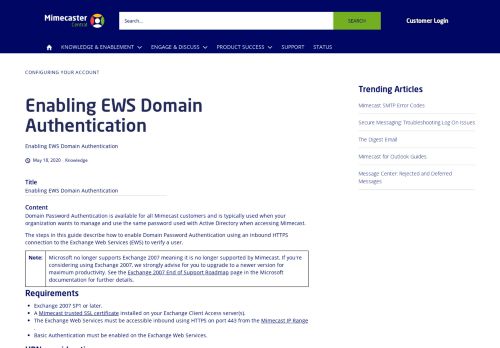 
                            6. Enable EWS Domain Authentication | Mimecaster Central