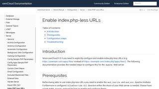 
                            2. Enable index.php-less URLs — ownCloud 10.0.10 Server ...