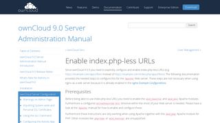 
                            9. Enable index.php-less URLs — ownCloud 9.0 Server Administration ...