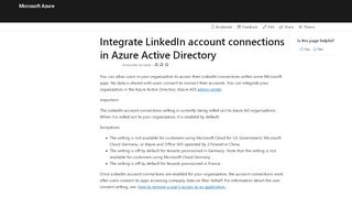 
                            10. Enable LinkedIn integration in Microsoft apps - Azure Active Directory ...