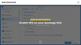 
                            4. Enable NFS on your Synology NAS - Rob Ferguson