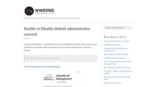 
                            12. Enable or Disable default administrator account - Windows ...