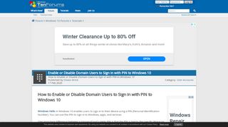 
                            10. Enable or Disable Domain Users to Sign in with PIN to Windows 10 ...
