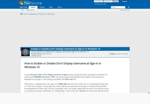 
                            8. Enable or Disable Don't Display Username at Sign-in in Windows 10 ...