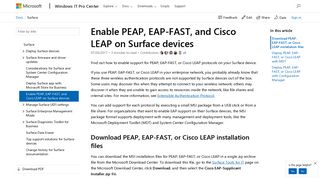 
                            4. Enable PEAP, EAP-FAST, and Cisco LEAP on ... - Microsoft Docs