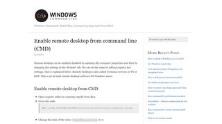 
                            12. Enable remote desktop from command line (CMD)