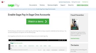 
                            11. Enable Sage Pay in Sage One Accounts - Sage Pay