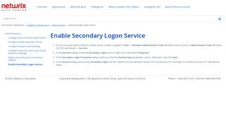
                            7. Enable Secondary Logon Service - Online Help Center - Netwrix