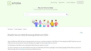 
                            11. Enable Secure Web Browsing (Webroot DNS) – Atera Support