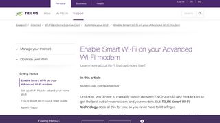 
                            2. Enable Smart Wi-Fi on your Advanced Wi-Fi modem | Support | TELUS ...