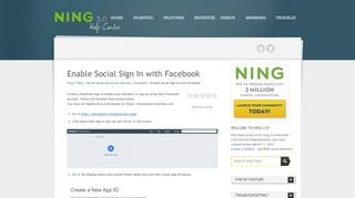 
                            4. Enable Social Sign In with Facebook - Ning 3 Help
