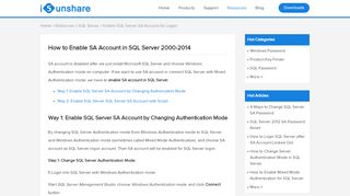 
                            8. Enable SQL Server 2000-2014 SA Account with Script or by Changing ...