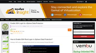 
                            11. Enable SSH Login for vSphere Data Protection - VMWare Insight