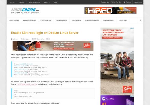 
                            8. Enable SSH root login on Debian Linux Server - LinuxConfig.org