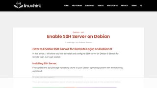 
                            13. Enable SSH Server on Debian – Linux Hint