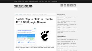
                            12. Enable 'Tap to click' in Ubuntu 17.10 GDM Login Screen ...