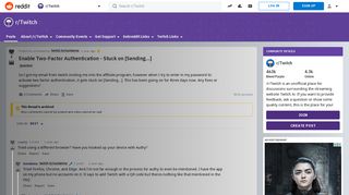 
                            1. Enable Two-Factor Authentication - Stuck on [Sending...] : Twitch ...