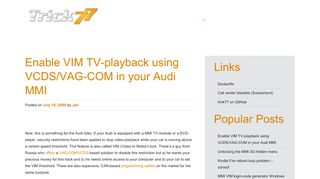 
                            10. Enable VIM TV-playback using VCDS/VAG-COM in your Audi MMI ...