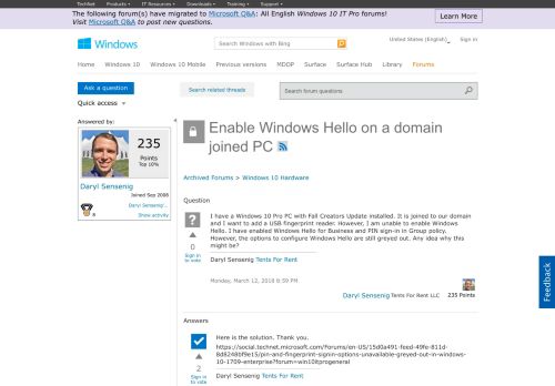 
                            3. Enable Windows Hello on a domain joined PC - Microsoft