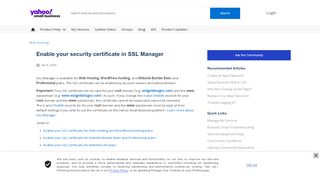 
                            4. Enable your security certificate in SSL Manager - Yahoo Small ...