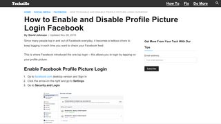 
                            11. Enable/Disable on Profile Picture Login Facebook - Techzillo