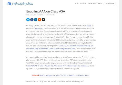 
                            12. Enabling AAA on Cisco ASA - Network Jutsu