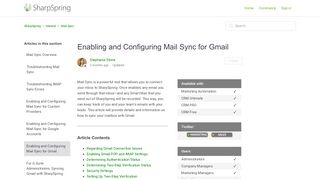 
                            11. Enabling and Configuring Mail Sync for Gmail – SharpSpring