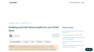 
                            10. Enabling automatic ticket creation for your Gmail inbox – Zendesk ...