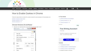 
                            9. Enabling Cookies in Chrome - TimeAndDate.com