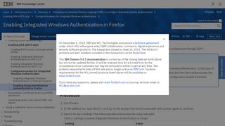 
                            9. Enabling Integrated Windows Authentication in Firefox - IBM