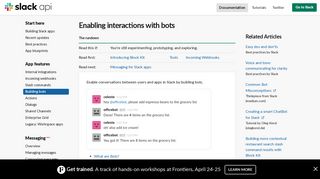 
                            11. Enabling interactions with bots | Slack