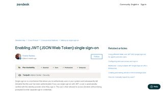 
                            12. Enabling JWT (JSON Web Token) single sign-on – Zendesk Support