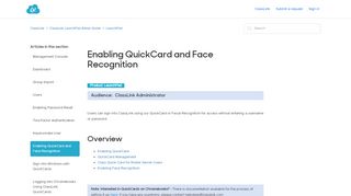 
                            10. Enabling QuickCard and Face Recognition – ClassLink