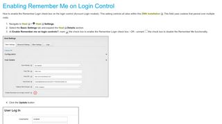 
                            12. Enabling Remember Me on Login Control