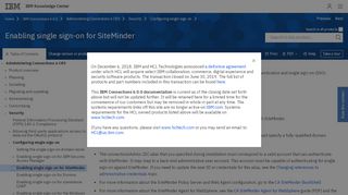 
                            10. Enabling single sign-on for SiteMinder - Administering - Connections