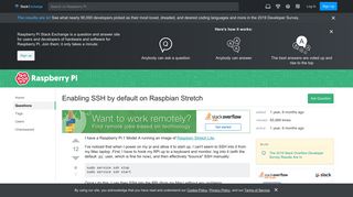 
                            2. Enabling SSH by default on Raspbian Stretch - Raspberry Pi Stack ...