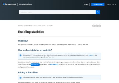 
                            7. Enabling statistics – DreamHost