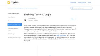 
                            12. Enabling Touch ID Login – Help Center