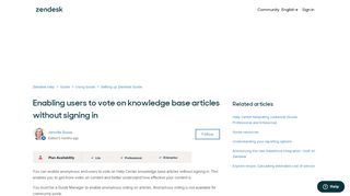 
                            13. Enabling users to vote on articles without signing in – Zendesk Support